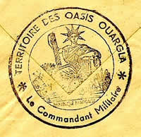 Cachet Commandant du Territoire des Oasis