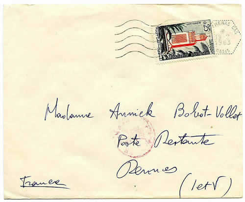 Oblitération mécanique d'In Aménas en 1963