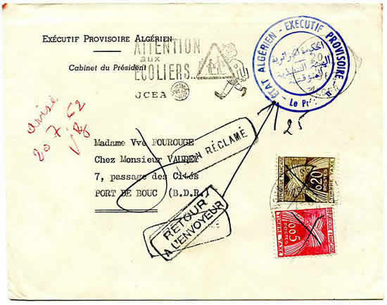 Lettre Exécutif provisoire Taxée