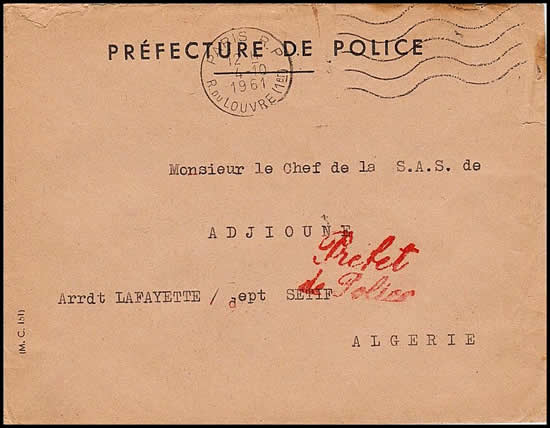 Préfet de Police Paris octobre 1961